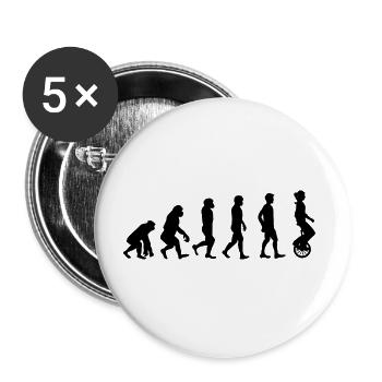 Unicycle Evolution Cycling Unicyclist Unicycle Ba - Buttons large 2.2''/56 mm (5-pack) - white - Front