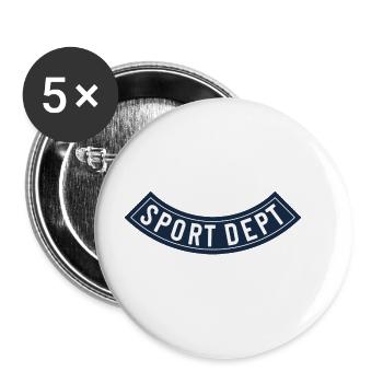 Sport Dept Banner - Buttons groß 56 mm (5er Pack) - Weiß - Vorne