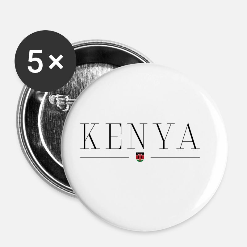 I love Kenya - Buttons large 2.2''/56 mm (5-pack) - white