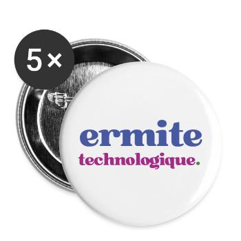 Statement Motiv für Geeks und Technologie Fans - Buttons groß 56 mm (5er Pack) - Weiß - Vorne