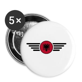 Albania Style Design T-Shirt - Buttons large 2.2''/56 mm (5-pack) - white - Front