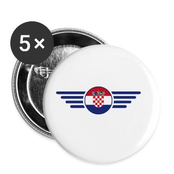 Croatie Style Design T-shirt - Lot de 5 grands badges (56 mm) - blanc - Devant