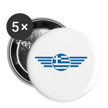 T-shirt design de style grec - Lot de 5 grands badges (56 mm) - blanc - Devant