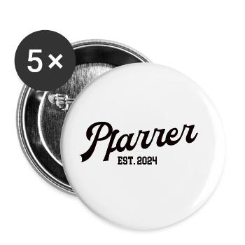 Pfarrer 2024 Geburtstag Jubiläum Kirche Geistliche - Buttons groß 56 mm (5er Pack) - Weiß - Vorne
