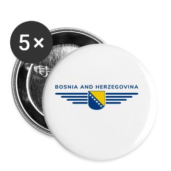 T-Shirt Bosnie-Herzégovine - Lot de 5 grands badges (56 mm) - blanc - Devant