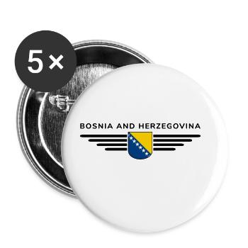 Bosnia & Herzegovina T-Shirt - Buttons large 2.2''/56 mm (5-pack) - white - Front