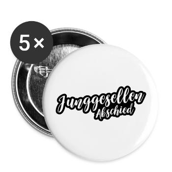 Junggesellen Abschied Jga - Buttons groß 56 mm (5er Pack) - Weiß - Vorne