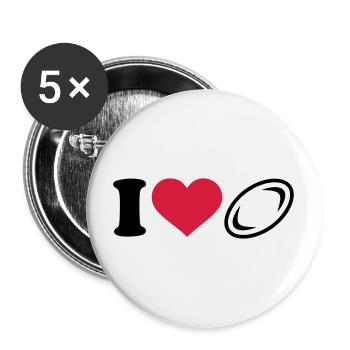 rugby - Lot de 5 grands badges (56 mm) - blanc - Devant