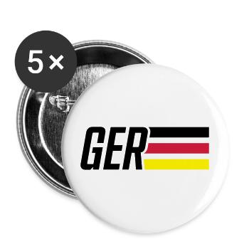 germany flagge deutschland team - Buttons groß 56 mm (5er Pack) - Weiß - Vorne