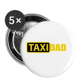 Colors can be changed | Taxi Dad - Buttons large 2.2''/56 mm (5-pack) - white - Front