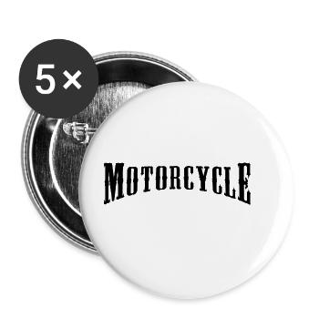 Motocyclette - Lot de 5 grands badges (56 mm) - blanc - Devant