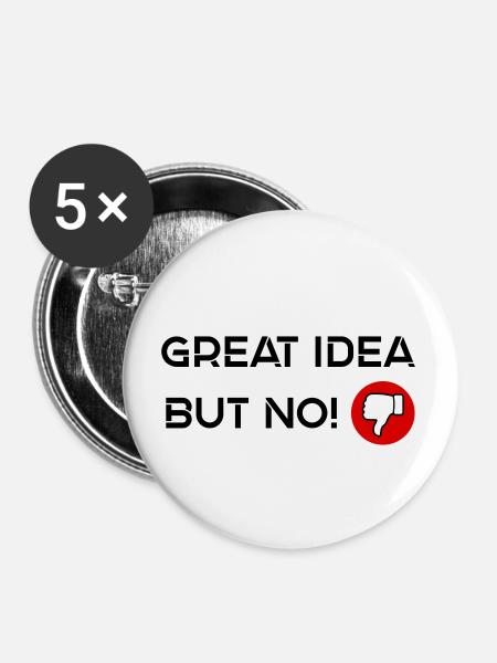 Great Idea but No - Buttons large 2.2''/56 mm (5-pack) - white