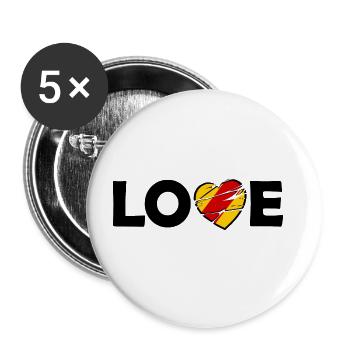 Badnerland Liebe - Buttons groß 56 mm (5er Pack) - Weiß - Vorne