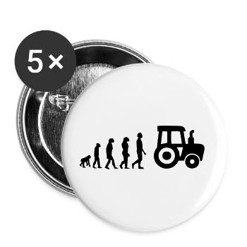 Evolution Traktor - Buttons groß 56 mm (5er Pack) - Weiß - Vorne