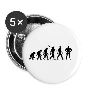 Evolution Bodybuilding Kraftsport - Buttons groß 56 mm (5er Pack) - Weiß - Vorne
