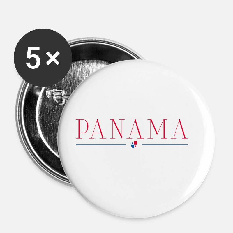 I love Panama - Buttons large 2.2''/56 mm (5-pack) - white