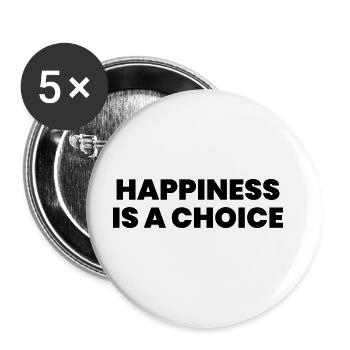 Happiness is a choice - Buttons large 2.2''/56 mm (5-pack) - white - Front