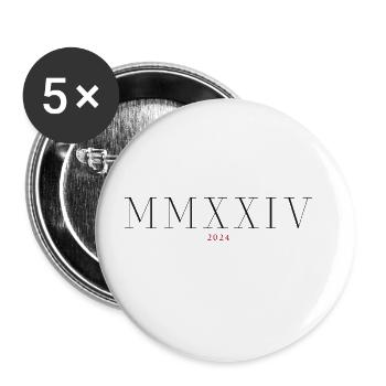 Römische Zahl Geburtsjahr Made in 2024 - Buttons groß 56 mm (5er Pack) - Weiß - Vorne