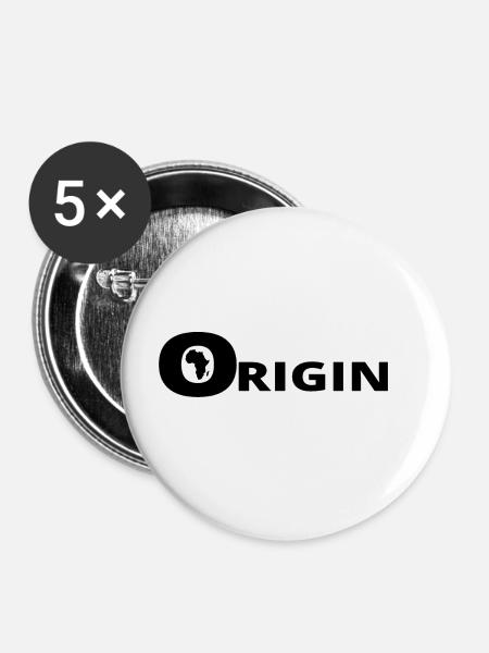 HERKUNFT AFRIKA - Buttons groß 56 mm (5er Pack) - Weiß