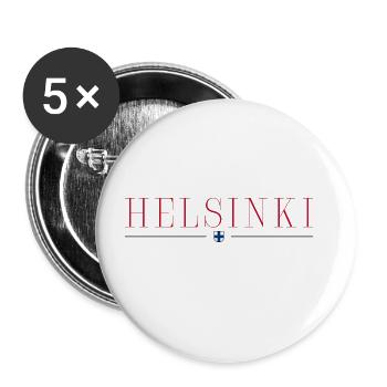 T-shirt de conception de style Helsinki, Finlande - Lot de 5 grands badges (56 mm) - blanc - Devant