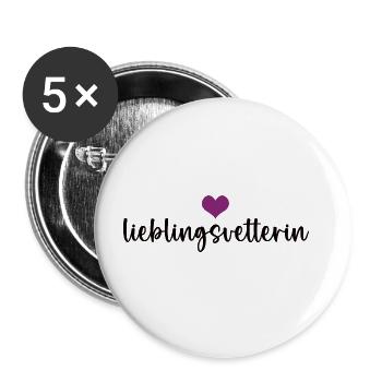 Lieblingsvetterin Cousine Cousinen Vetterin - Buttons groß 56 mm (5er Pack) - Weiß - Vorne