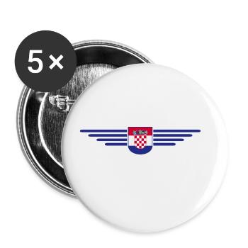 J’aime la Croatie, T-shirt design de style élégance - Lot de 5 grands badges (56 mm) - blanc - Devant