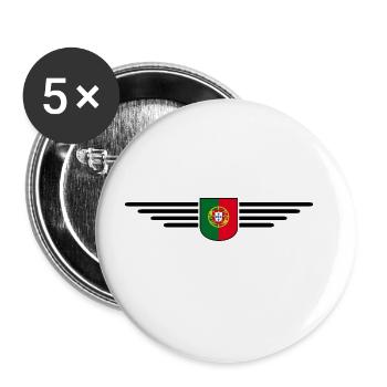 I Love Portugal, conception de tenue de t-shirt - Lot de 5 grands badges (56 mm) - blanc - Devant