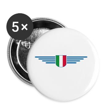Rom Italien Fan Design T Shirt Outfit - Buttons groß 56 mm (5er Pack) - Weiß - Vorne