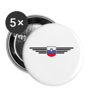 Stylish Slovenia design - Buttons large 2.2''/56 mm (5-pack) - white - Front