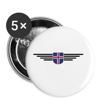 Iceland T-Shirt – Magic of the Northern Lights - Buttons large 2.2''/56 mm (5-pack) - white - Front
