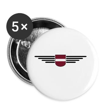 T-shirt Lettonie – Fierté et tradition - Lot de 5 grands badges (56 mm) - blanc - Devant