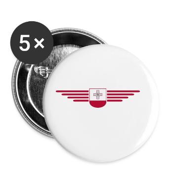 Malta T-Shirt – Für Insel-Fans - Buttons groß 56 mm (5er Pack) - Weiß - Vorne