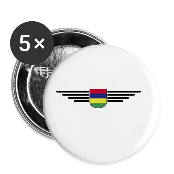Mauritius T-Shirt – Island Fans & Lovers - Buttons large 2.2''/56 mm (5-pack) - white - Front
