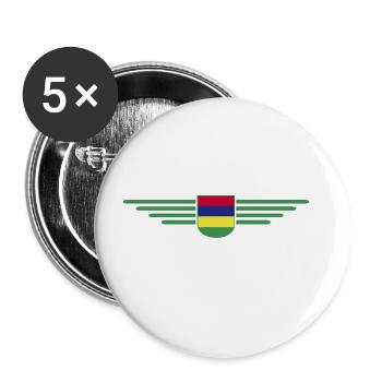 Mauritius T-Shirt – Island Fans & Lovers - Buttons large 2.2''/56 mm (5-pack) - white - Front