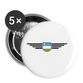 T-shirt de l’Ouzbékistan – Fierté et culture - Lot de 5 grands badges (56 mm) - blanc - Devant