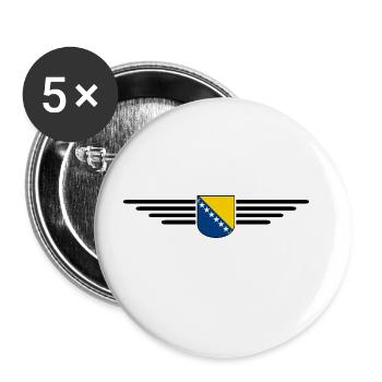 T-Shirt Bosnie-Herzégovine - Lot de 5 grands badges (56 mm) - blanc - Devant
