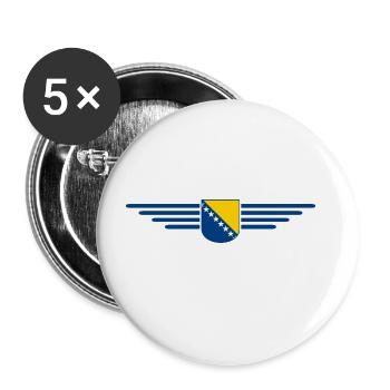 T-Shirt Bosnie-Herzégovine - Lot de 5 grands badges (56 mm) - blanc - Devant