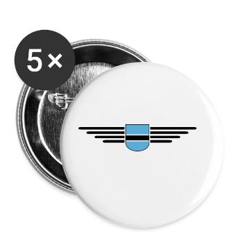 Botswana T-Shirt für Fans - Buttons groß 56 mm (5er Pack) - Weiß - Vorne