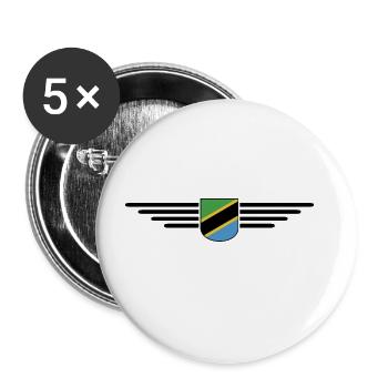 Tansania T-Shirt für echte Fans - Buttons groß 56 mm (5er Pack) - Weiß - Vorne