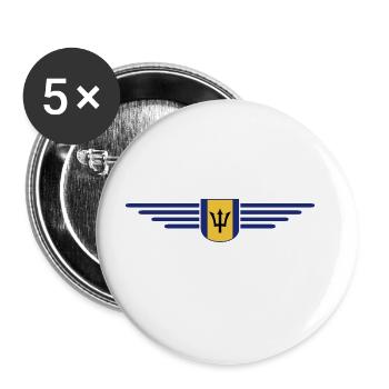 Barbados T-Shirt: Karibik-Feeling pur - Buttons groß 56 mm (5er Pack) - Weiß - Vorne