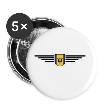 Barbados T-Shirt: Karibik-Feeling pur - Buttons groß 56 mm (5er Pack) - Weiß - Vorne