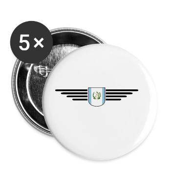 J’aime le Guatemala, T-shirt Style Design - Lot de 5 grands badges (56 mm) - blanc - Devant