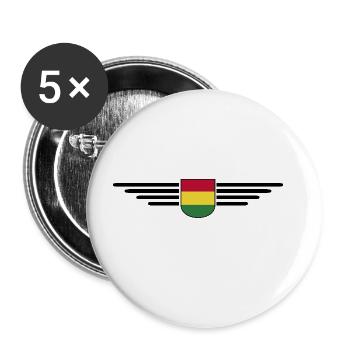 J’aime la Bolivie, T-shirt design de style élégance - Lot de 5 grands badges (56 mm) - blanc - Devant