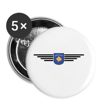 Kosovo Fan T-Shirt Design - Buttons large 2.2''/56 mm (5-pack) - white - Front