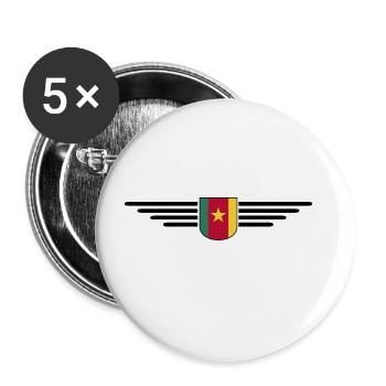 Kamerun Design – Stolz und Vielfalt - Buttons groß 56 mm (5er Pack) - Weiß - Vorne