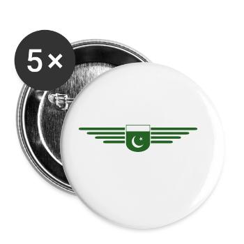 Pakistan Design – Proud of the homeland - Buttons large 2.2''/56 mm (5-pack) - white - Front