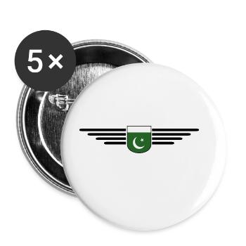 Pakistan Design – Proud of the homeland - Buttons large 2.2''/56 mm (5-pack) - white - Front