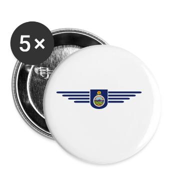 Kansas Fan T-Shirt – Dein Bundesstaat! - Buttons groß 56 mm (5er Pack) - Weiß - Vorne
