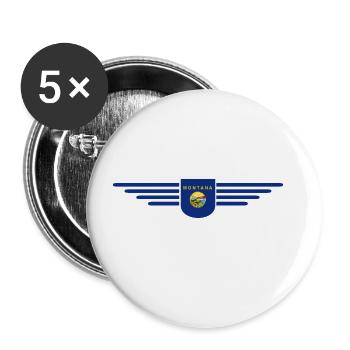 Montana Fan T-Shirt – Perfekt für Fans! - Buttons groß 56 mm (5er Pack) - Weiß - Vorne
