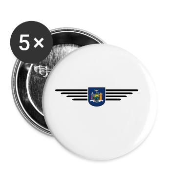 T-shirt de supporter de New York – Parfait pour les fans ! - Lot de 5 grands badges (56 mm) - blanc - Devant